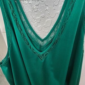 Torrid Green Top with Lace Accent